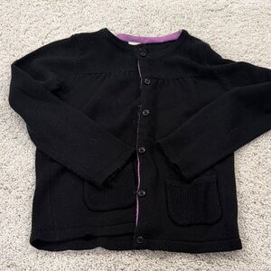 Gymboree Black Cardigan with Purple Trim